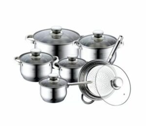 Set oale inox cu capace de sticla